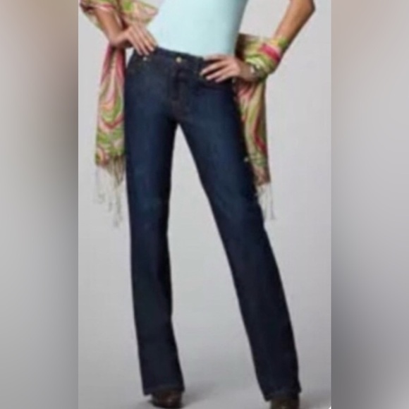 Lilly Pulitzer Women’s Jeans NWT Main Line Fit Size 0 L Heavy Dark Palm Beach - Picture 1 of 12